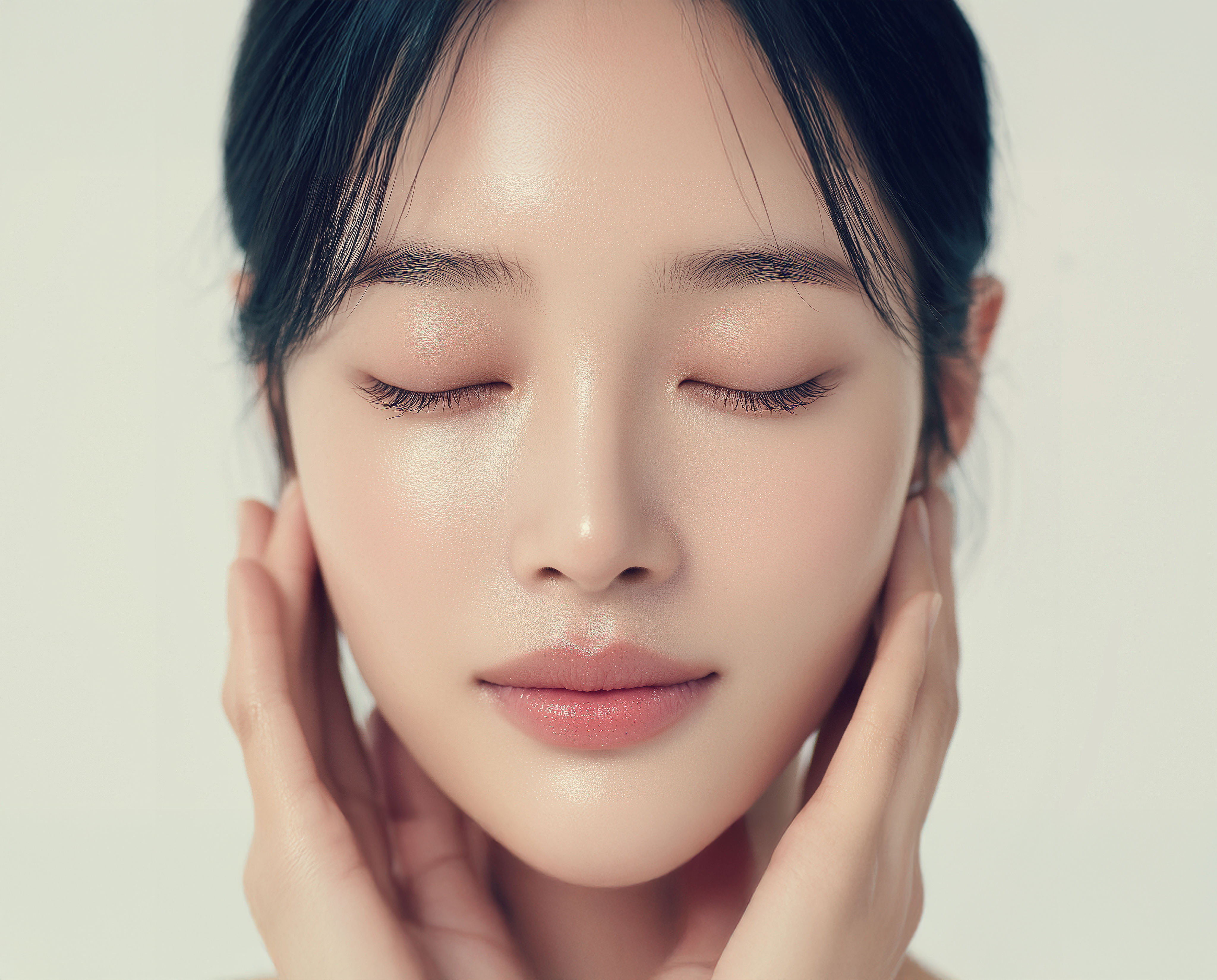 Two women sitting at a modern table talking with a city view behind them.